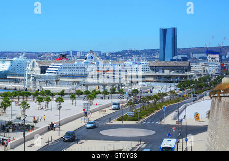 Terminal des paquebots de croisière , Grand Port Maritime, Marseille, Bouches-du-Rhône, France Banque D'Images