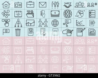 Fine ligne vector icons set Illustration de Vecteur