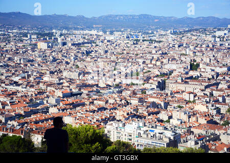 Vue aérienne sur la ville de Marseille Banque D'Images