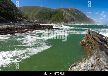 Le parc national de Tsitsikamma est une réserve côtière sur la Garden Route en Afrique du Sud. La tempête fait partie du parc à 80 km du littoral. Banque D'Images