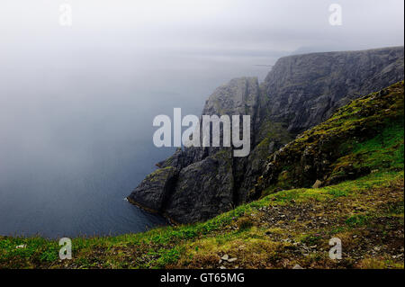 Au milieu de l'été sea mist à Nordkapp Banque D'Images