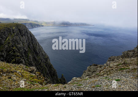 Au milieu de l'été sea mist à Nordkapp Banque D'Images