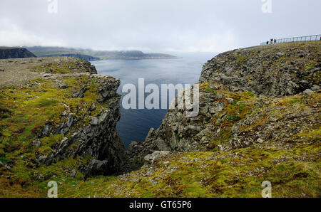 Au milieu de l'été sea mist à Nordkapp Banque D'Images