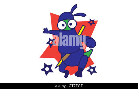 Dinosaure de Ninja vector art Banque D'Images