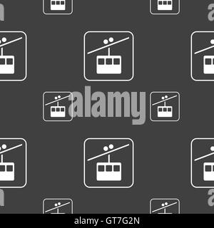 La ligne de téléphérique de signe. Motif transparente sur un fond gris. Vector Illustration de Vecteur