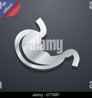 L'icône de l'estomac. 3D genre. Design moderne et branché, avec de l'espace pour votre texte Vector Illustration de Vecteur