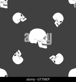 Signe du crâne. Motif transparente sur un fond gris. Vector Illustration de Vecteur