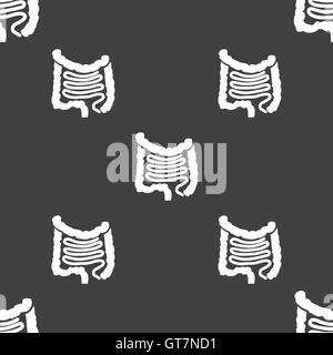 Intestins signe. Motif transparente sur un fond gris. Vector Illustration de Vecteur