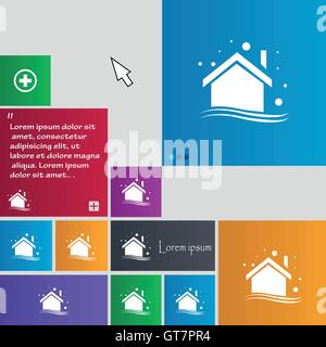 L'icône maison d'hiver signe. boutons. Site web interface moderne avec des touches curseur pointeur. Vector Illustration de Vecteur