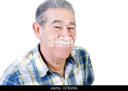 Plus authentique de l'homme mexicain en chemise de flanelle occasionnels avec moustache souriant Banque D'Images