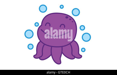 Octopus heureux vector art Banque D'Images