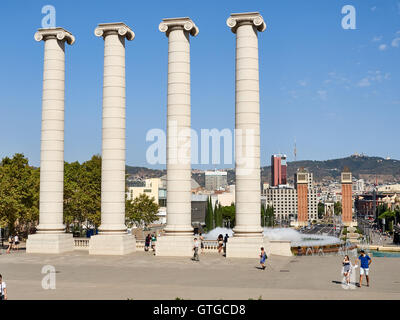 Montjuich Plaza Espana Barcelona La Catalogne Espagne font magica Banque D'Images