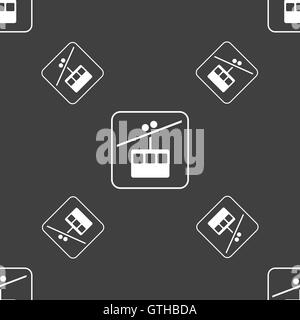 La ligne de téléphérique de signe. Motif transparente sur un fond gris. Vector Illustration de Vecteur