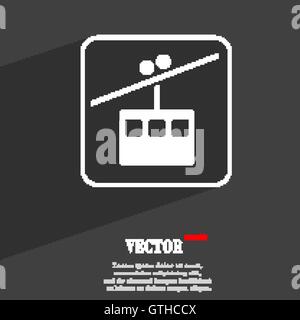 Symbole des cable cars de télévision web design moderne avec grande ombre et de l'espace pour votre texte. Vector Illustration de Vecteur