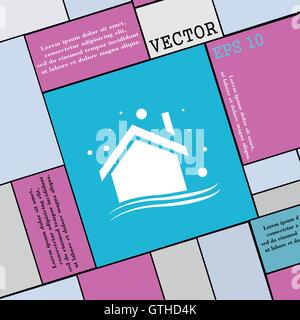 L'icône maison d'hiver signe. Une télévision moderne style pour votre conception. Vector Illustration de Vecteur