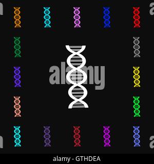 L'icône de l'ADN signe. Beaucoup de symboles colorés pour votre conception. Vector Illustration de Vecteur