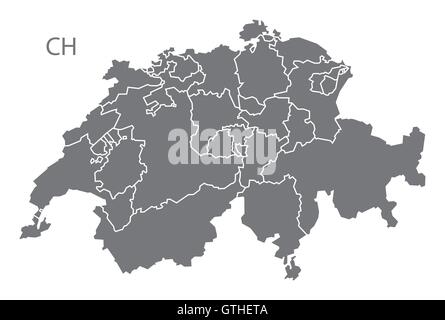 La Turquie carte grise vector Illustration de Vecteur