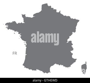 France gray map vector Illustration de Vecteur