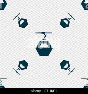 L'icône de la cabine téléphérique signe. Motif géométrique transparente avec la texture. Vector Illustration de Vecteur