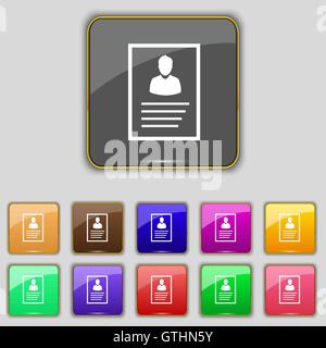 L'icône de signer le formulaire. Set avec 11 boutons de couleur pour votre site. Vector Illustration de Vecteur