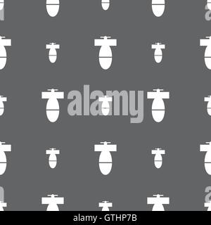 L'icône de la mine mortier signe. Motif transparente sur un fond gris. Vector Illustration de Vecteur