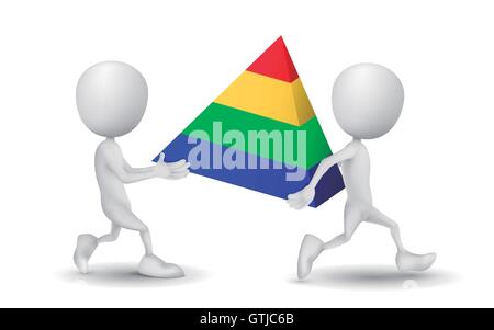 Deux personnes a effectué un modèle pyramidal Illustration de Vecteur