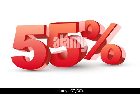 Rouge brillant 3d collection d'escompte - 55  % isolé sur fond blanc Illustration de Vecteur