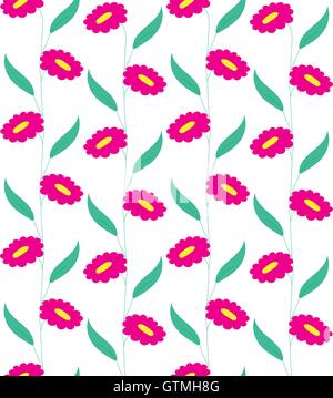 Pink floral stripes pattern vectoriel continu Illustration de Vecteur