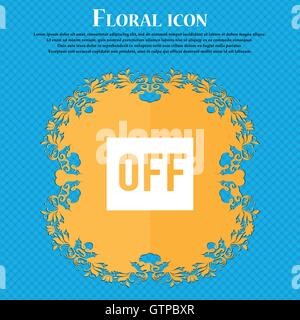 L'icône de l'icône. Design plat floral sur un fond abstrait bleu avec place pour votre texte. Vector Illustration de Vecteur