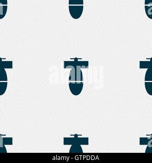 L'icône de la mine mortier signe. Motif géométrique transparente avec la texture. Vector Illustration de Vecteur