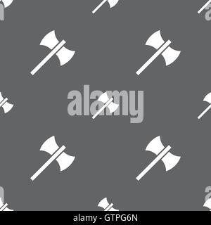 Icône hache signe. Motif transparente sur un fond gris. Vector Illustration de Vecteur