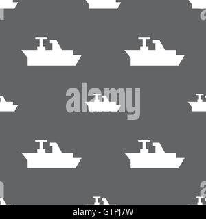 Les navires, bateaux, l'icône de chargement signe. Motif transparente sur un fond gris. Vector Illustration de Vecteur
