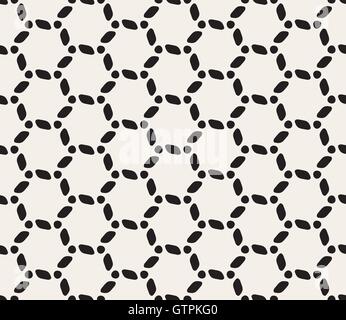 Seamless Vector noir et blanc motif de lignes arrondies Illustration de Vecteur