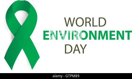 La journée mondiale de l'environnement. jeu de logos Logo vert collection. Ruban écologique. Illustration de Vecteur