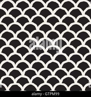 Seamless Vector Hand Drawn lignes rondes motif Oriental Illustration de Vecteur