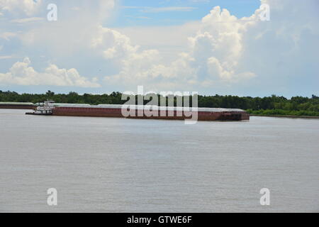 La rivière Mississippi près de La Nouvelle-Orléans en Louisiane. Banque D'Images