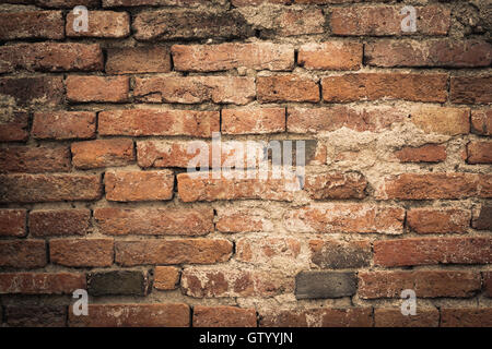 Arrière-plan de grunge old brick wall texture, effet de filtre de couleur Banque D'Images