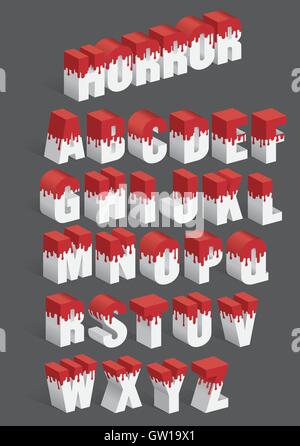 Le sang dégoulinant Alphabet 3D de vecteur Illustration de Vecteur