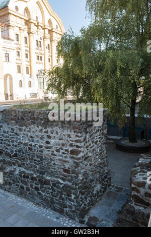 Quelques vestiges de l'ancienne enceinte romaine à Ljubljana Banque D'Images