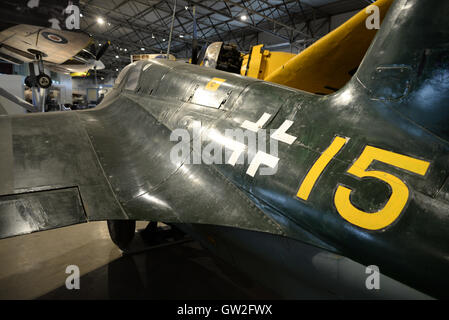 Les avions militaires Hanger à Scotland's National Museum of Flight at East Fortune. Messerschmitt Me 163 Komet Banque D'Images