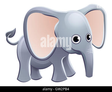 Un mignon animal éléphant personnage mascot Banque D'Images