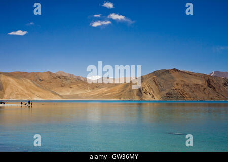 Belle vue sur le lac Pangong Tso au Cachemire Banque D'Images