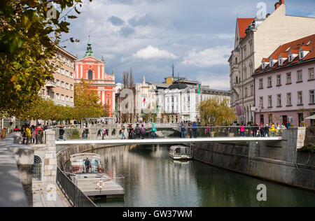 Trois ponts, Ljubljana, Slovénie Banque D'Images