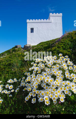 La tour Sud, Ellins Pile, Holyhead, le Pays de Galles. Banque D'Images