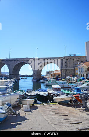 Pont de la Corniche Kennedy vallon des Auffes Marseille Banque D'Images