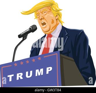 Donald Trump prononce un discours Illustration de Vecteur