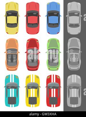 Collection de divers wagons isolés icons Illustration de Vecteur