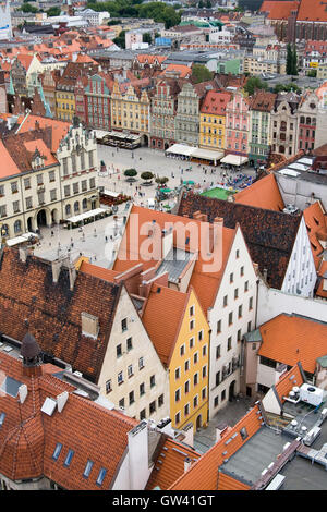 Vue de la ville d'une hauteur, Wroclaw, Pologne, l'Europe. Banque D'Images