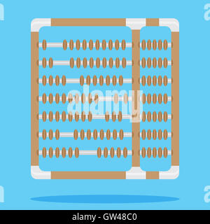 Conception d'Abacus à plat. Retro old calculator, comptage et la comptabilité, Abacus isolés, vector illustration Banque D'Images