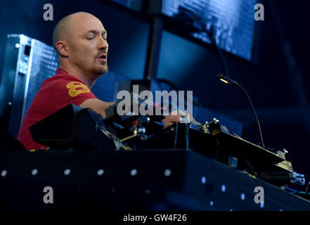 Berlin, Allemagne. 10 Sep, 2016. Paul Kalkbrenner se produiront au festival de musique Lollapalooza à Berlin, Allemagne, 10 septembre 2016. PHOTO : BRITTA PEDERSEN/dpa/Alamy Live News Banque D'Images